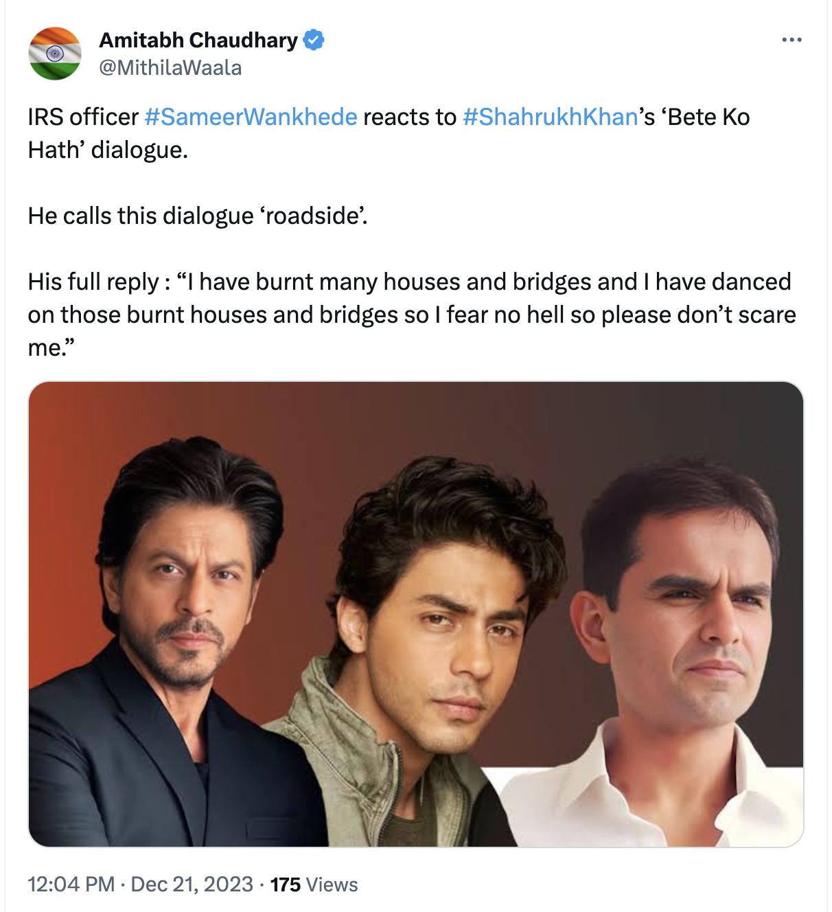 Sameer Wankhede Responds To Shah Rukh Khan's 'Baap-bete' Dialogue From Jawan